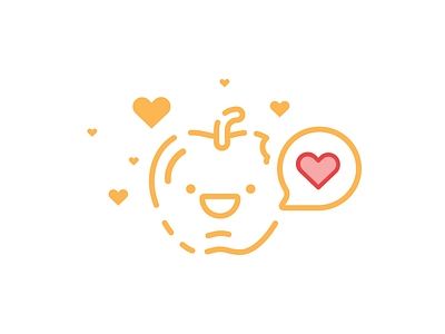 ECOKYS Love apple character flat lines logo