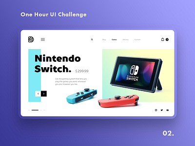 One Hour UI Challenge - 02. - Nintendo Switch challenge fullscreen landing nintendo nintendo switch slider ui ux web design