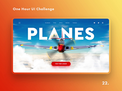 One Hour UI Challenge - 22. - Planes animation challenge daily challange daily challenge dailyui design landing paralax plane promo site ui uiux ux web design