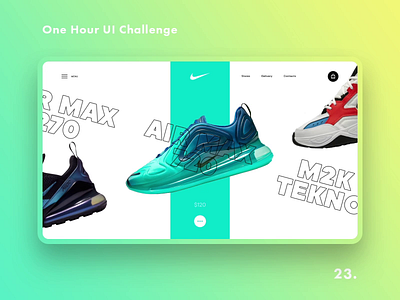 One Hour UI Challenge - 23. - Nike animation challenge daily challange daily challenge dailyui design e commerce landing nike nike air nike air max promo shop site slider ui uiux ux web design