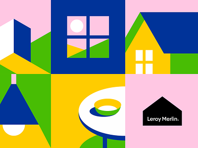 Leroy Merlin berik yergaliyev branding design identitydesign illustration leroy merlin logo