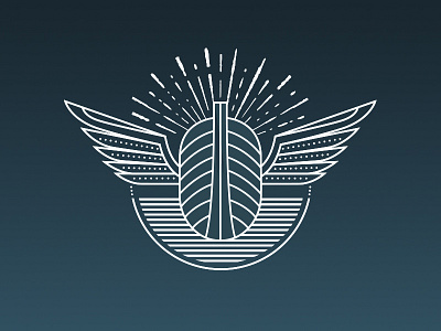 Logo mark ark logo mark sea ship sun wings