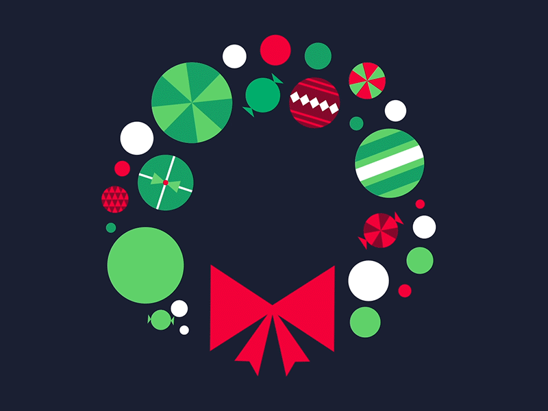 Wreath animation christmas design illustration loop mograph motion wreath