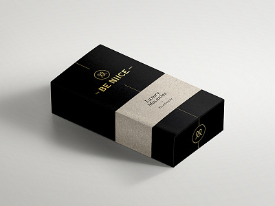 Be Niice Box box brand design gold graphic identity logo mark packaging type typography vintage