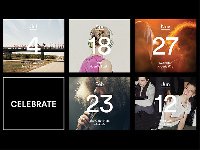 Celebrate Music WIP calendar grid modular music square