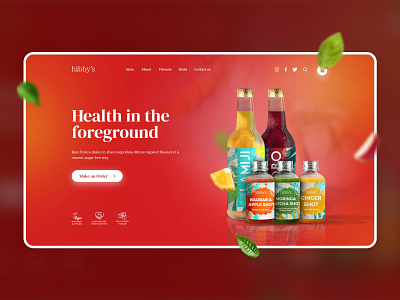 Hibby's Website: Fun & Healthy Drink design fruit graphic design healthy ui ux