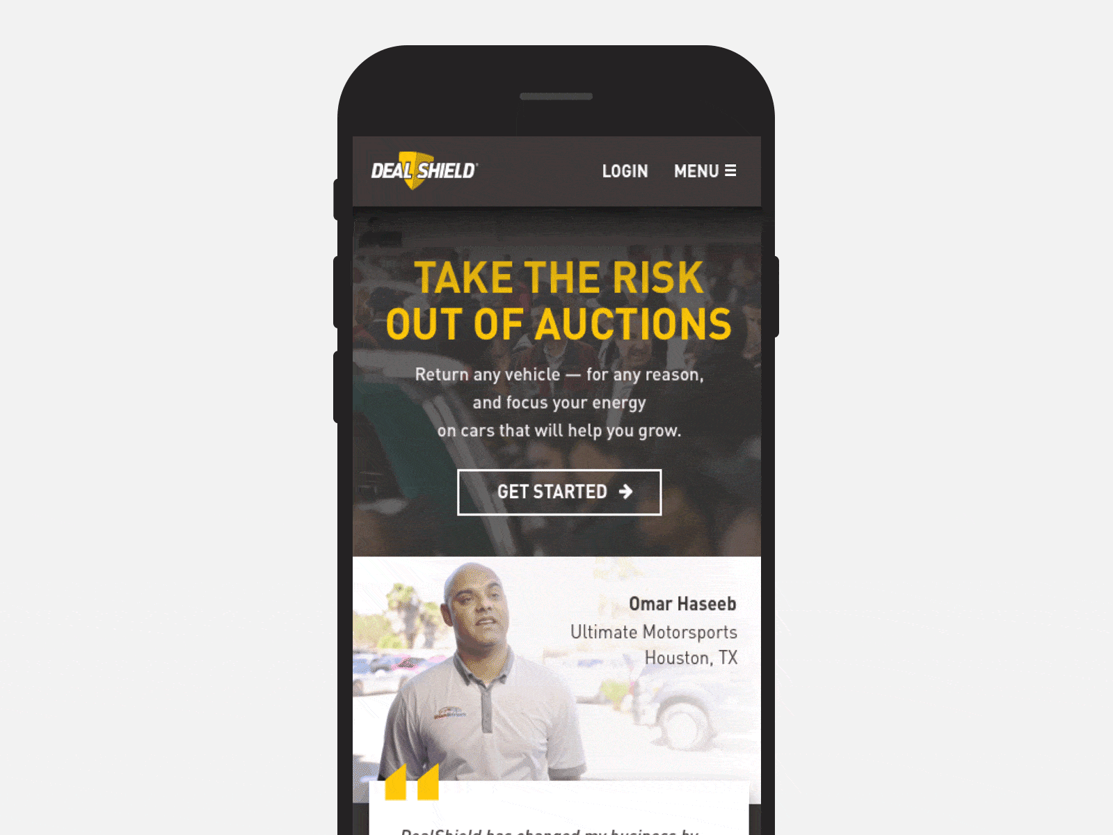 DealShield Mobile Menu Animation animation black and yellow creative menu animation mobile ui motion design smooth