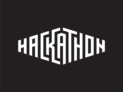 Hackathon Logo badge black and white clean lines event hackathon lettering logo retro shirt swag tech typography