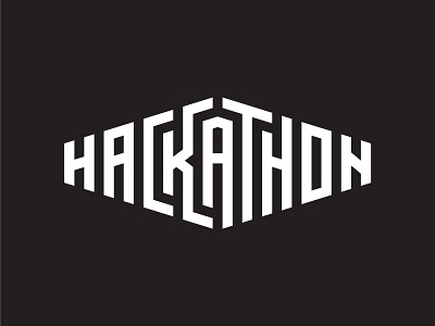 Hackathon Logo badge black and white clean lines event hackathon lettering logo retro shirt swag tech typography