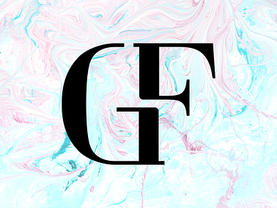 GF Logo aqua beauty branding f g logo luxury marble monogram pink salon