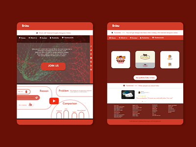 Test Website Sribu.com landing page red sribu ui ux website