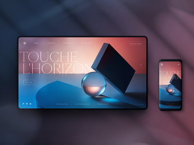 Touche L'Horizon 3d blue concept content geometric interface landingpage layout pink ui ux ux ui ux design uxdesign uxui web website