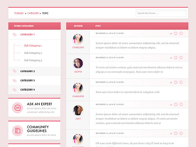 Forum design forum pink ui web