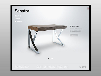 Senator Furniture clean concept crisp design furniture landing table web website