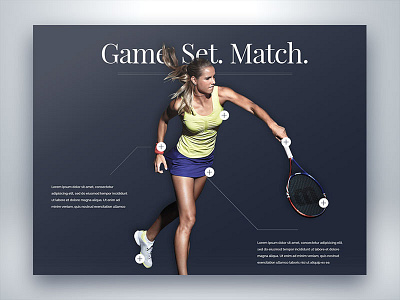 Interactive Tennis Serve analytics blue hover interactive serve sports tennis typography ui ux web website