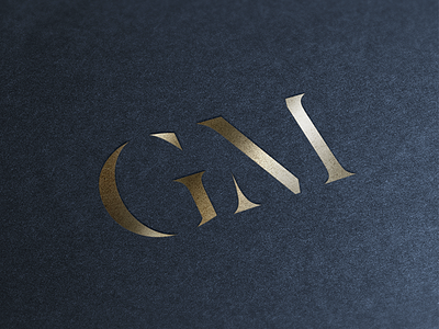 Personal Lettermark brand caps embossed foil g gold initials letter logo m mockup stencil