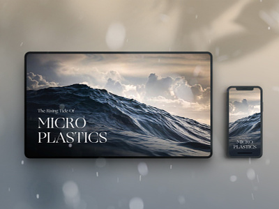The Rising Tide of Microplastics branded content design environment mockup ocean photography plastic ui water web webdeisgn