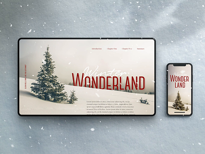 Winter Wonderland animation branded content christmas content interface landing page snow type typography ui ux web web design website