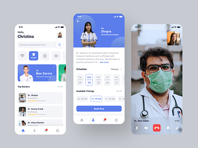 Medical Consultation App app design doctor health healthcare hospital medical app medicine minimalist mobile patient app ui ux