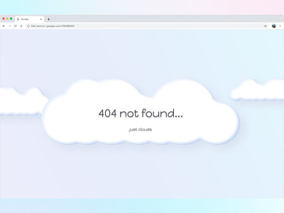 Claymorphic 404 page claymorphism clouds graphic design ui webpage