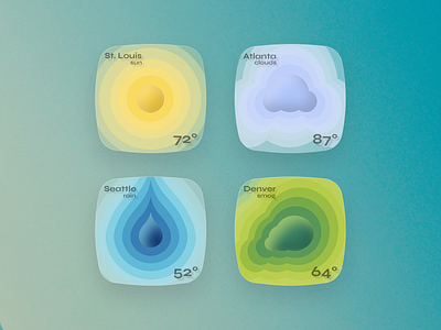 glass/clay weather widgets 3d bubble bubbly clay claymorphism cloud clouds cloudy design desktop glass glassmorphism rain smog sun ui weather widget