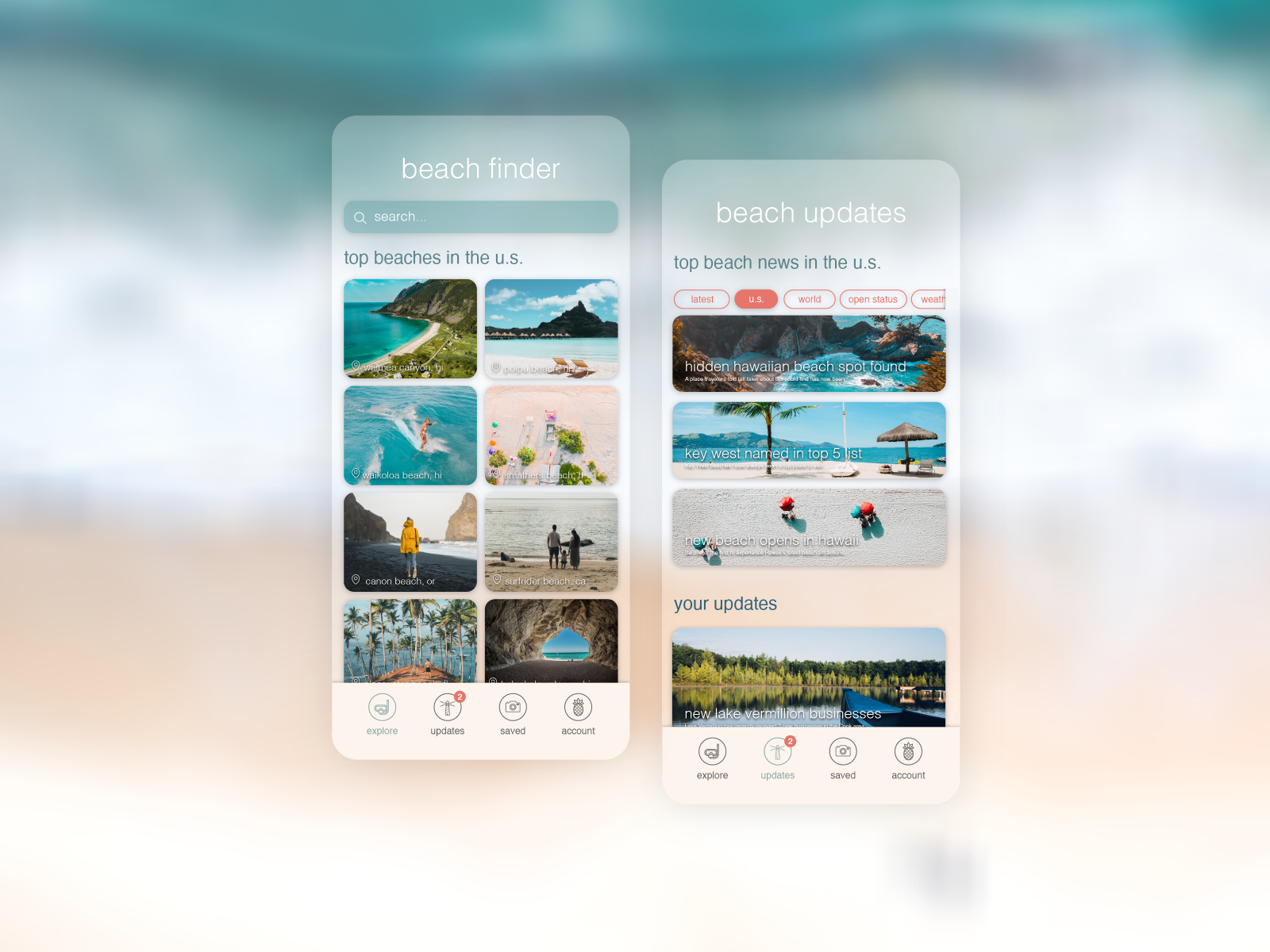 Beach Finder App Concept by 94A Marketing & Creative on Dribbble