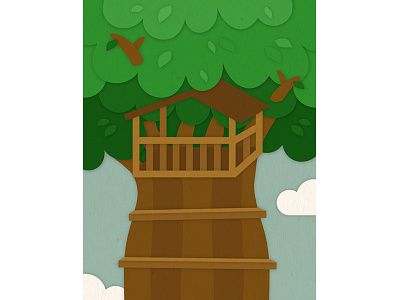 Reach The Treehouse Boardgame board game boardgame game illustration tree tree house treehouse vector