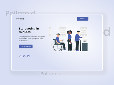e-Voting System - Pollaroid app branding design figma graphic design illustration landing landing page system ui ux web web design