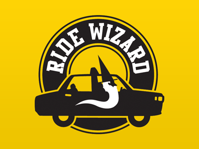Ridewizard logo logo ride taxi transfer wizard