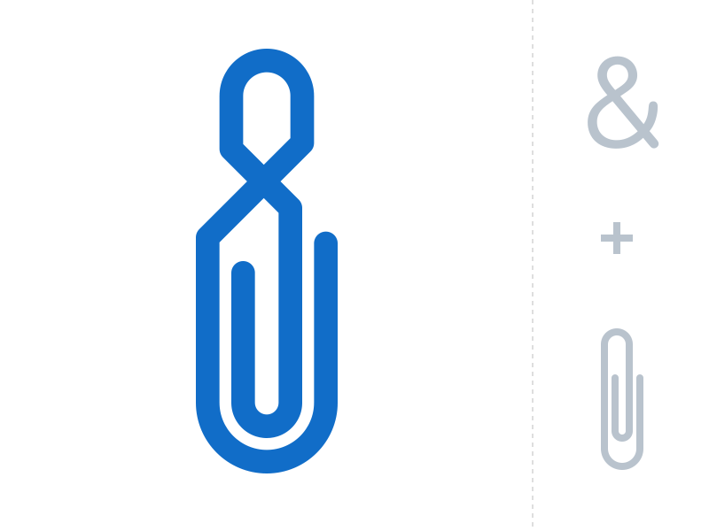 Ampersand + Clip ampersand clip idea single object typo typography icon sign