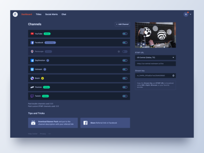 Restream Dashboard