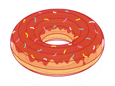 'O' letter for 'Awesome Letter on the T-shirt' doughnut illustration illustrator letter o t shirt technical