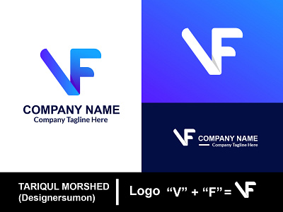 Unique Letter Logo VF basic logo design illustrator lettermark logo logodesign logotype loogdesign lgoodesign modern logo vector