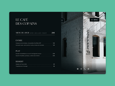 Le café des copains ☕ café coffee coffeeshop design figma food restaurant ui ux webdesign website