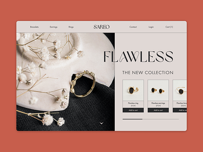 Saero 💍 design earring figma jewel jewelry necklace ring ui ux webdesign website