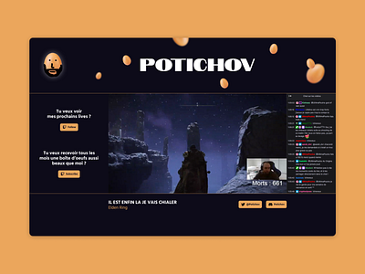 Potichov 🕹️ design figma site stream streamer streaming twitch ui ux website