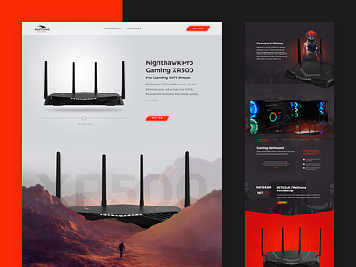 Netgear Nighthawk XR500 button design gaming gaming design landing page netgear product page product website router slider technology typography ui ui design ux ux design web web design website website design