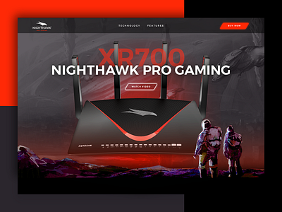 Netgear Nighthawk XR700 Landing Page banner ad design gaming landing page landing page design netgear product detail product features product page product website router space ui ui design ux ux design web web design website website design