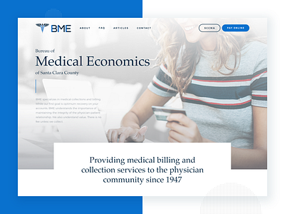 BME Website banner billing design hero banner homepage homepage design medical ui ui design ux ux design web web design website website design
