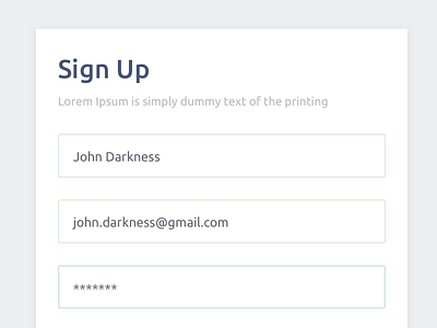Form Sign Up Account