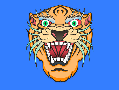 Tiger illustration inspired by Samuel Briganti art design illustration illustrations tattoos ui