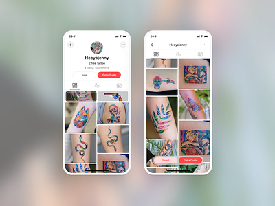 Tattoo Artist's User Profile android app android app design app design ios app ios app design profile uidesign user profile ux design