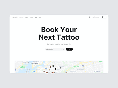 Homepage Navigation booking minimal product design redesign tattoos ui design uiux user experience user interface ux design web design web designer