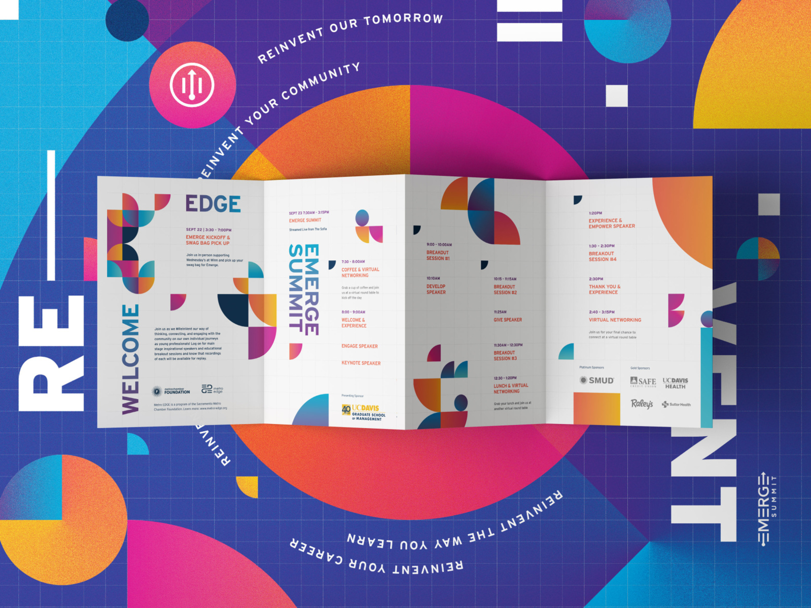 Reinvent Emerge Summit Poster and Schedule Brochure by Ernest