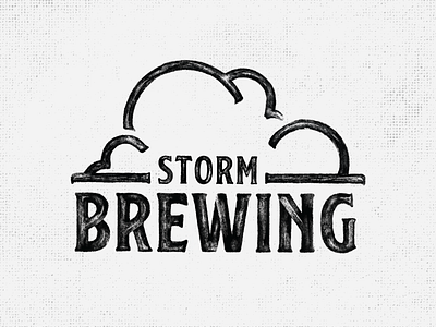Storm Brewing | Logo brew brewing brewing company cloud logo pencil pun rustic serifs storm storm brewing texture