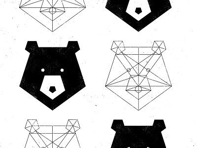 Geometric Bear - pentagonal illustration