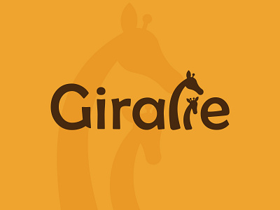 Giraffe Logotype animal brown giraffe jefferey logo logotype logotypedesign negative space orange playful positive space