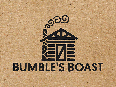 Bumbles Boast black and white cabin coffee geomanist logo roaster rustic silhouette stamp