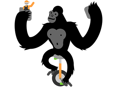 Gently-Rolling Giant gorilla king kong minimal unicycle vector worker