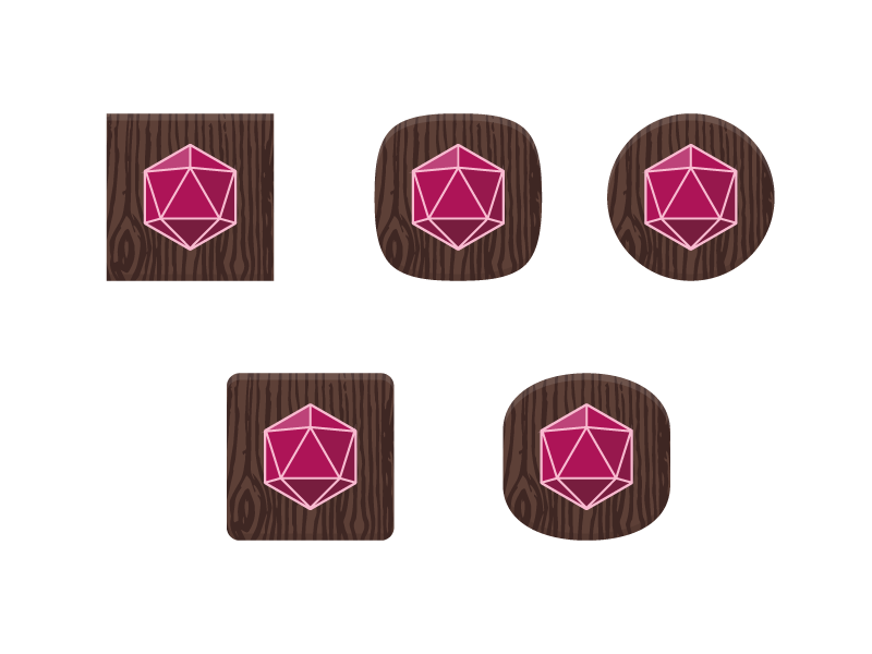 Daily UI #005 Android O Icon app icon androido wood-grain die icon day005 dailyui